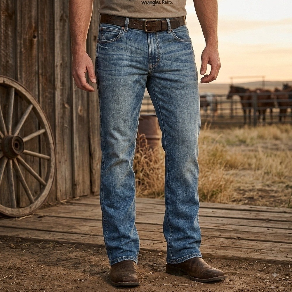 Wrangler Retro Relaxed Bootcut Jeans Mens 30x30‎ Blue Medium Wash 10WRT20GL